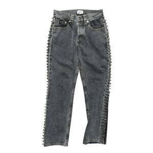 Studded spike denim